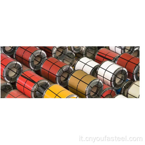 Coil colorato in acciaio zincato preparato